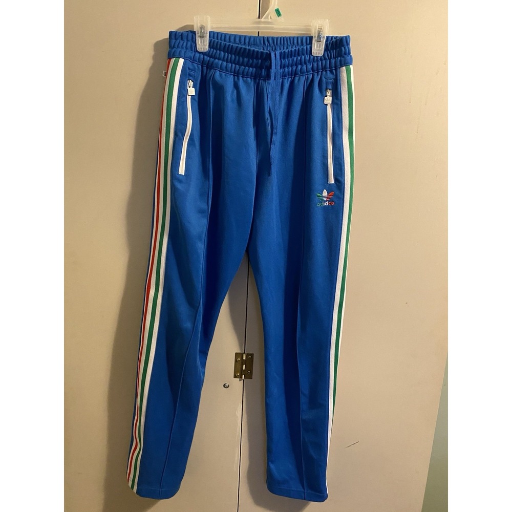 Adidas Beckenbauer Track Pants Mens Size Medium Slim Fit Tapered Blue HK7405